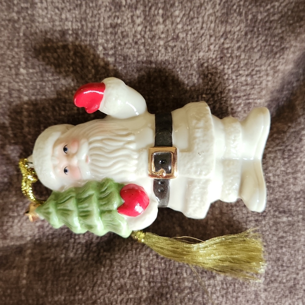 Lenox porcelain Santa with tree ornament